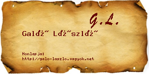 Galó László névjegykártya